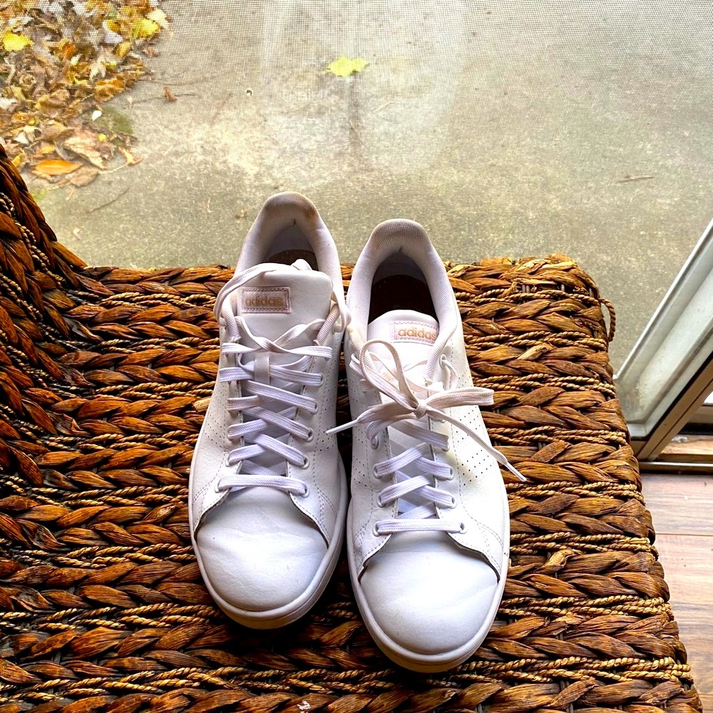 Adidas white and gold